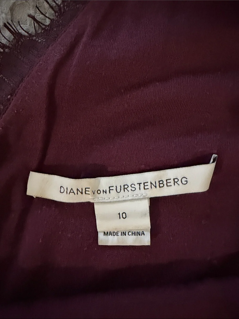 Diane Von Furstenberg Long-Sleeve Lace Dress - Burgundy